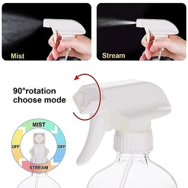 hmaimas Glass Spray Bottles for Cleaning Solutions, 16oz Reusable Clear Empty Mist Spray Bottle with Silicone Sleeve for Hair, Plants and Essential oils 2 Pack - Image 2