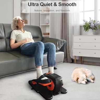 Under Desk Elliptical Machine, Ellipse Leg Exerciser as Seen on TV for Seniors with 12 Speeds, Mini Electric Seated Eclipse Exercise Training, Quiet & Portable Pedal Exerciser with Remote Control - Image 7