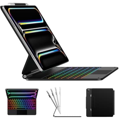 typecase Keyboard Case for iPad Pro 13-inch (M4) 2024,Magic Keyboard with 11 Colors Backlight for iPad Pro 13,Keyboard Case with Pencil Holder,Multi-Touch Trackpad, Easy-Set Magnetic Stand,Black - Image 1