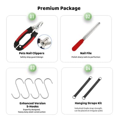 Guzekier Cat Grooming Hammock, Cat Nail Clipper Hammock for Nail Trimming, Cat Holder Sling for Cutting Nails, Restraint Bag with Safety Belt, Nail Clippers and Nail File - Image 4