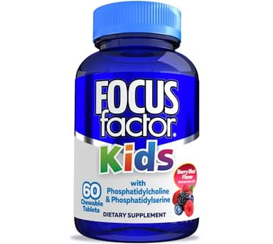 Focus Factor Kids Complete Daily Chewable Vitamins: Multivitamin & Neuro Nutrient (Brain Function) w/Vitamin B12, C, D3-60 Count - Image 1