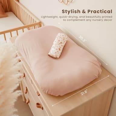 Konssy 2 Pack Baby Lounger Cover, Stretchy and Soft Newborn Lounger Cover, Infant Lounger Slipcover for Boys Girls, Covers Only (Pink Spring,Pink) - Image 3