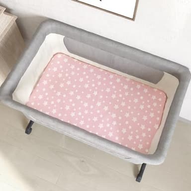 Bassinet Sheets for Baby Boys Girls 4 Pack(33" x 20"), Compatible with AirClub, Mika Micky, Baby Delight, Dream On Me, Koola, AMKE and Other Rectangle Bassinet Mattress, Pink - Image 5