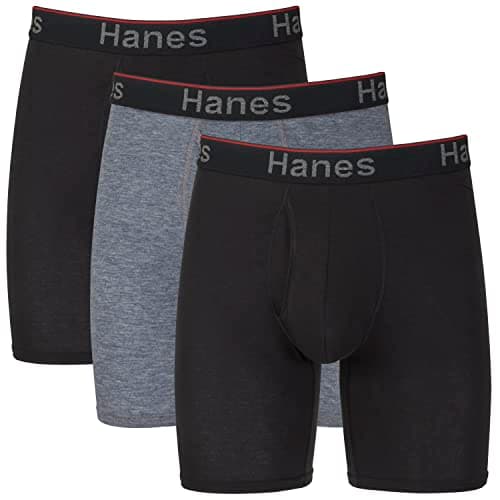 Hanes Total Support Pouch Men's Boxer Briefs Pack, Anti-Chafing, Moisture-Wicking Underwear, Odor Control (Reg or Long Leg) - Image 1