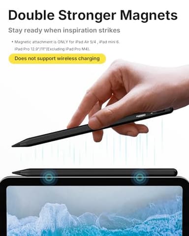 Metapen Pencil A8 for Apple iPad 2018-2025, (2X Faster Charge), Tilt Sensitivity, Pixel Precision, Stylus Pen for iPad 11/10/9/8/7/6th Gen, Pro 12.9/11/13-inch M4, Air 3/4/5/M2/M3, Mini 5/6th, Black - Image 4