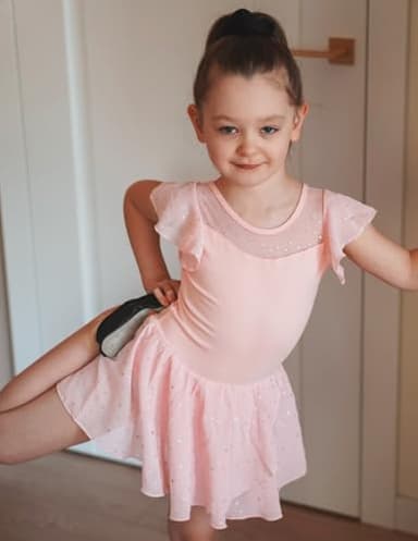 Zaclotre Girls Ballet Leotards Ruffle Sleeve Sparkle Dance Leotard Toddler Ballerina Dress Outfits - Image 4