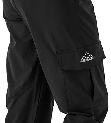 Rdruko Women's Hiking Cargo Pants Lightweight Water-Resistant Quick Dry UPF 50+ Travel Work Pants Zipper Pockets Black XX-Large - Image 4