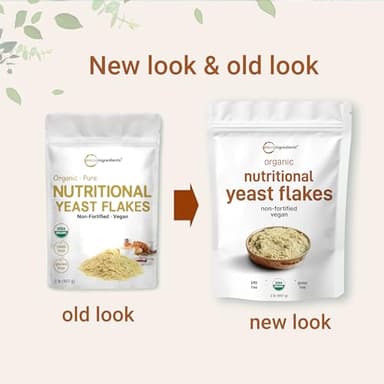 Organic Non-Fortified Nutritional Yeast Flakes, 2 Pounds (32oz) | Rich in Vegan Protein, B Vitamins & Beta-glucans | Keto Friendly, Dairy Free Cheese Substitute, Non-GMO, Gluten Free - Image 3