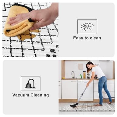 KIMODE Kitchen Mats 2PCS,Cushioned Anti Fatigue Kitchen Rugs and Mats,Non Skid Waterproof Kitchen Mats for Floor,Comfort Foam Standing Mat for Home, Office,Sink,Laundry,Desk,Black and White - Image 5
