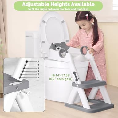 COOSEYA Toilet Seat, Potty Training Seat for Toddler, Upgraded 2-in-1 Potty Toilet Training for Boys and Girls,Waterproof Cushioned Mat with Non-Slip Step Stool - Image 5
