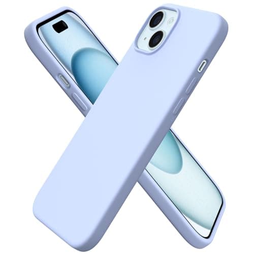 ORNARTO Compatible with iPhone 15 Plus Case 6.7", Slim Liquid Silicone 3 Layers Full Covered Soft Gel Rubber Cover Protective Phone Case with Anti-Scratch Microfiber Lining-Baby Blue - Image 1