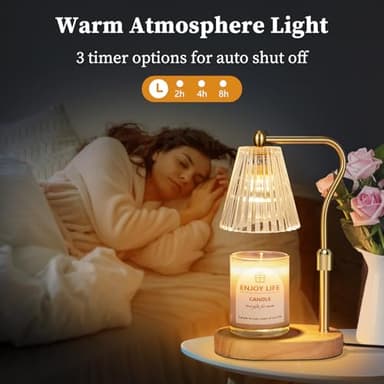 seenlast Candle Warmer Lamp with Timer Dimmer Adjustable Height for New Home Bedroom,Mothers Day Gifts,Vintage Home Decor for Scented Jar - Image 5