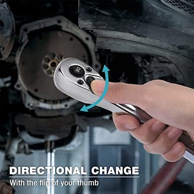 DURATECH 1/2 Ratchet Handle, 90-Tooth Socket Wrench, Reversible Ratchet Wrench, Quick-release - Image 5