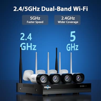 Hiseeu 5MP WiFi Security Camera System Outdoor,12Pcs 16CH NVR Camera Surveillance System,Color Night Vision, Spotlight& Siren Alarm,2-Way Audio,3TB HDD for 24/7 Recordings - Image 9