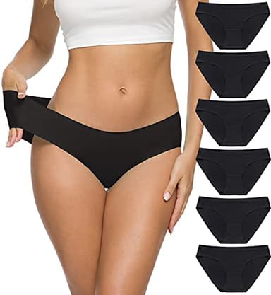 Altheanray Women’s Seamless Underwear No Show Panties Soft Stretch Bikini Underwears 6 Pack(3081M-color11) - Image 1