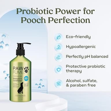 PAWFUME Dog Shampoo and Conditioner, Blue Ribbon, 1-Pack – Nourish & Detangle for a Silky Soft Coat – Probiotic, Deep-Cleaning, pH-Balanced Formula – Puppy Shampoo and Conditioner for All Breeds - Image 3