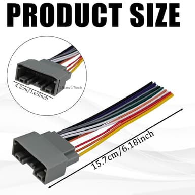 QKYS 3PCS Car Radio Stereo Wiring Harness Kit, Radio Wiring Harness Adapter Connector, Car Audio DVD Modified Power Speaker Cable with Antenna Adapter Connector (Multicolored) - Image 2