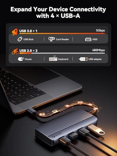 QUUGE Docking Station Dual Monitor 2 HDMI, 7 in 1 USB C Hub with Dual HDMI 4K, PD Charging, 5Gbps USB 3.0, 3 USB2.0, USB C Docking Station for MacBook Pro/Dell XPS/HP/Lenovo/Surface/Yoga etc - Image 7