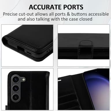 MONASAY Wallet Case Compatible for Galaxy S23 5G Black | RFID Blocking, Flip Folio, Leather, Cell Phone Cover, Credit Card Holder, 6.1 inch - Image 6