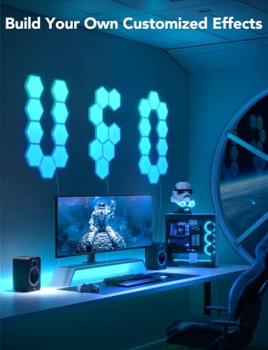 Govee Glide Hexa Light Panels, RGBIC Hexagon LED Wall Lights, Wi-Fi Smart Home Creative Wall Lights with Music Sync, Works with Alexa Google Assistant for Indoor Gaming Decor, 10 Pack - Image 4