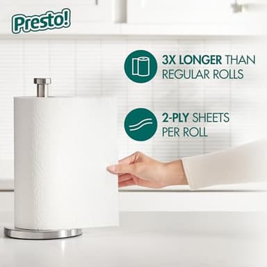 Amazon Brand - Presto! Flex-a-Size Paper Towels, 158 Sheet Huge Roll, 12 Rolls (2 Packs of 6), Equivalent to 38 Regular Rolls, White - Image 5