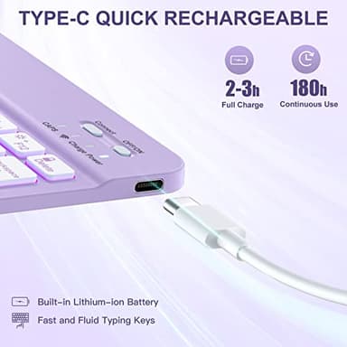Harvopu Keyboard Case Compatible with iPad Air 11-inch/Air 5th 4th Generation Case with Keyboard-Backlit Detachable, Folio Cover with Pencil Holder for Air 11" M3/M2 (2025/2024), Air 5/Air 4 (Purple) - Image 3