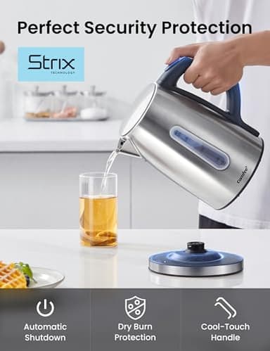 COMFEE' Stainless Steel Electric Kettle, Temperature Control with 6 Presets, 1-Hr Keep Warm, Kettle Water Boiler 1.7 Litres, 1500W with Viewing Window, Auto-Off and Boil-Dry Protection - Image 6