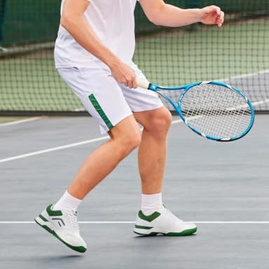 FitVille Wide Pickleball Shoes Men Tennis Racquetball Squash Shoes for Men All Court with Arch Support-Tennis V3(White Green, 8.5 Wide) - Image 6