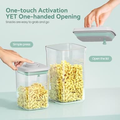 FAFAFLYER Dog-Cat POP Treat-Airtight jar-Container - 1.3 Qt/1.2 L and 2.2 Qt/2 L (2PC) | Stackable One-Touch Opening | For Snacks Candy Salt Herbs Spices | BPA-Free - Image 5