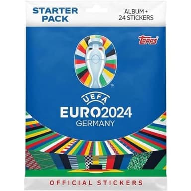 Topps Official Euro 2024 Sticker Collection - Starter Pack - Contains 24 Stickers and an 88 Page Album. - Image 1