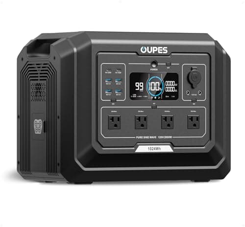 OUPES Mega 1 Portable Power Station, 1024Wh LiFePO4 Battery w/ 4 2000W AC Outlets, Expandable to 5kWh, UPS, Solar Generator for Home Backup Power, Camping & Road Trips (Solar Panel Optional) - Image 1
