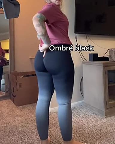 SUUKSESS Scrunch Butt Lifting Seamless Leggings for Women Booty High Waisted Workout Yoga Pants (Ombre Black, XS) - Image 6
