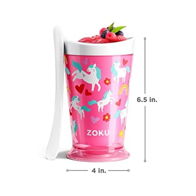 ZOKU Original Slush and Shake Maker, Slushy Cup for Quick Frozen Homemade Single-Serving Slushies, Fruit Smoothies, and Milkshakes in Minutes, BPA-free, Unicorn - Image 4