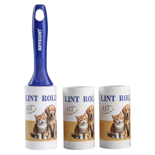 Lint Rollers Sticky Lint Remover 333 Sheets Lint Roller Set of 1 Handle 3 Rollers for Pet Hair Couch Clothes Furniture Carpet Animal Fur Fuzz Debris