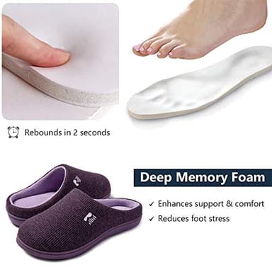 RockDove Women's Original Two-Tone Memory Foam Slipper, Size 7-8 US Women, Eggplant - Image 4