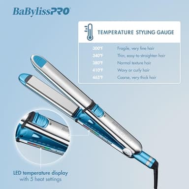 BaBylissPRO Nano Titanium Flat Iron Hair Straightener, 1" Prima Iconic Hair Straightener Iron & Curling Iron for Professional Salon Results and All Hair Types - Image 4
