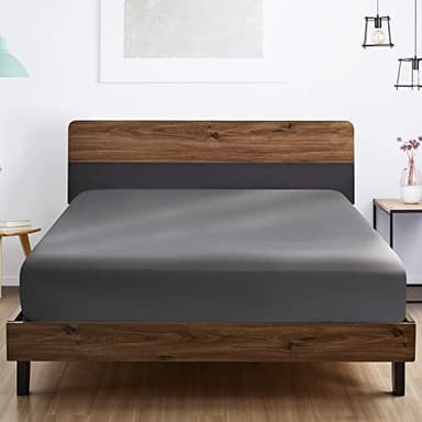 FreshCulture King Fitted Sheet Only - Hotel Quality Fitted Sheet King Size - Ultra Soft & Breathable - Brushed Microfiber - Deep Pocket - Cooling Fitted Sheets for King Size Bed (Dark Grey) - Image 6