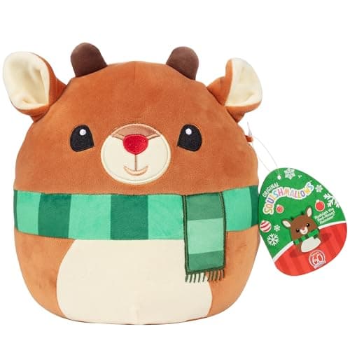 Squishmallows Original 8-Inch Rudolph The Red Nosed Reindeer - Official Jazwares Christmas Plush - Collectible Soft & Squishy Stuffed Animal Toy- Add to Your Squad - Gift for Kids, Girls & Boys - Image 1