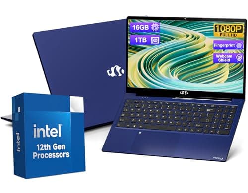 NIMO 15.6 FHD-Laptop, Student Laptop 16GB RAM 1TB SSD, Backlit Keyboard Fingerprint BT5.2