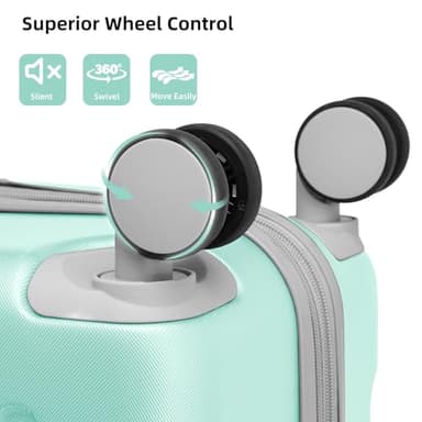 LARVENDER Luggage Sets 6 Piece Hardshell Expandable Suitcases with Spinner Wheels TSA Lock, Lightweight ABS Travel Carry On Suitcase Set for Women, Mint Green - Image 7