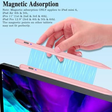 Universal Magnetic Stylus Pen for iOS/Android,Rechargeable Touch Screen Pen for Drawing & Writing Tablet Stylus with POM Tip for iPhone/Samsung/XiaoMi/Huawei/Vivo/Lenovo and Other Android device -Pink - Image 4