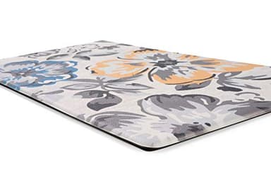 Rugshop Modern Floral Anti Fatigue Standing Mat 18" x 30" Cream - Image 3