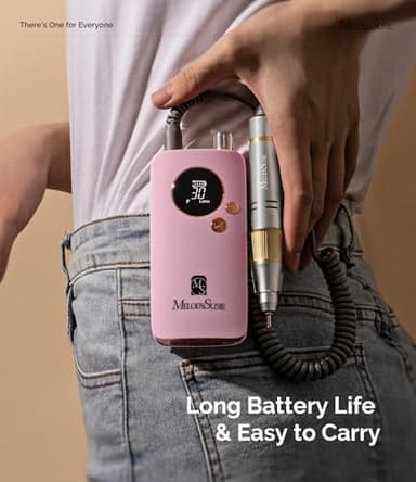 MelodySusie Portable Nail Drill 30000 RPM,Professional Rechargeable Electric Nail File,SC320F Cordless Nail E File for Acrylic Nails Gel Polishing Removing,Efile Nail Kit for Manicure Salon Home,Pink - Image 4