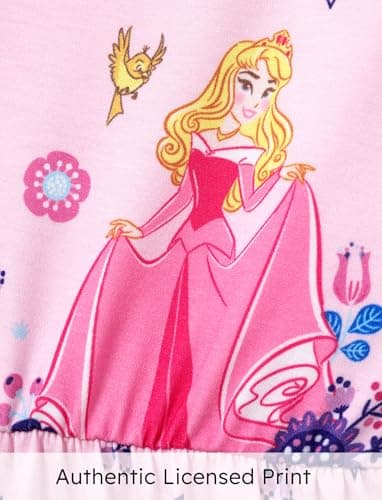 Disney Princess Aurora Dress Toddler Girl Floral Skater Dresses Long-Sleeve Casual A-Line Playwear Kids Winter Fall Clothes School Outfit Pink 2T - Image 5