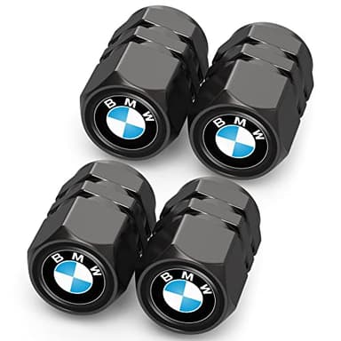 Tire Valve Caps, Valve Stem Caps Fit BMW X1 X3 X7 X5 X6 1 3 5 6 Series Z4 7 M Series, Alloy Car Tire Caps for Corrosion Resistant Leak-Proof Car Accessories, Black - Image 1