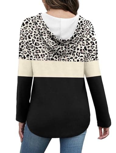 Bofell Long Sleeve Shirts for Women Early Fall Fashion Must Haves Casual Hoodies Soft Sweaters Ladies Tops and Blouses Clothing Print L - Image 5