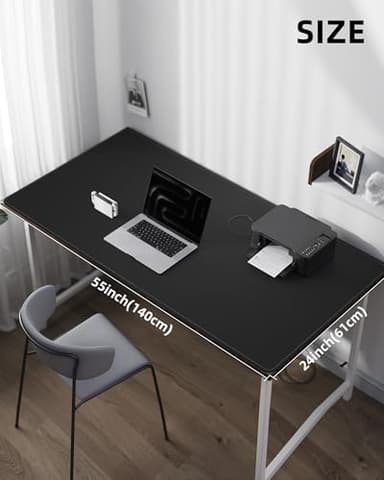 Large Desk Mat 55"x24" - Premium Non-Slip Desk Pad, Waterproof and Scratch-Resistant Office Desk Protector, Large Desk pad Workspace Mat for Home and Office(Black) - Image 3