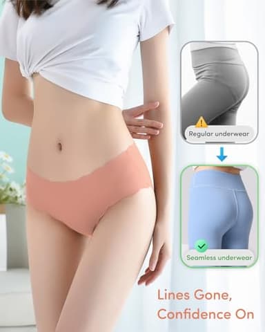 Adorel Teen Girls Seamless Underwear No Show Panties Tagless Pack of 6 Multicolor 12-14 Years (Manufacturer Size L) - Image 5