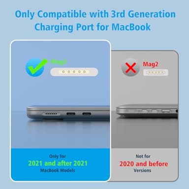 Charger for MacBook Air 13 15 inch MacBook Pro 14 inch 2025 2024 2023 2022 2021 M4 M3 M2 M1, 70W USB C Power Adapter, 6.6FT USB C to 3 Braided Cable with LED, Powerful Connect, Original Quality - Image 3