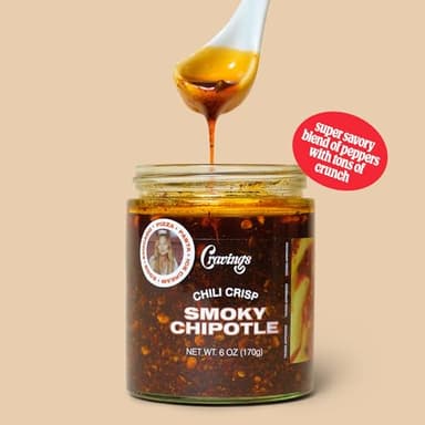 Cravings by Chrissy Teigen Chili Sauce Duo, Smoky Chipotle Chilli Crisp and Momofuku Hot Honey Chili Crunch, 13.7 oz (2 Pack) - Image 3